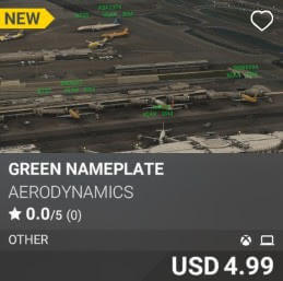 GREEN NAMEPLATE by AERODYNAMICS. USD $4.99