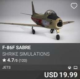 F-86F Sabre by Shrike Simulations. USD $19.99