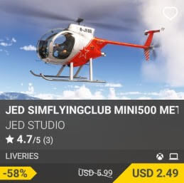 JED simFlyingClub mini500 Metal Liveries by JED Studio. USD $5.99 (on sale for 2.49)