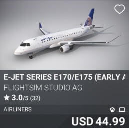 E-Jet Series E170/E175 (Early Access) by FlightSim Studio AG. USD $44.99