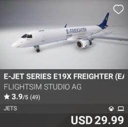 E-Jet Series E19X Freighter (Early Access) by FlightSim Studio AG. USD $29.99