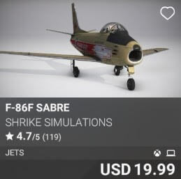 F-86F Sabre by Shrike Simulations. USD $19.99