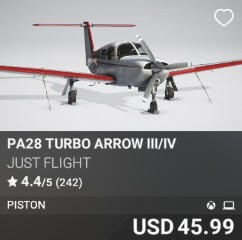 PA28 Turbo Arrow III/IV by Just Flight. USD $45.99