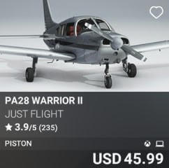 PA28 Warrior II by Just Flight. USD $45.99