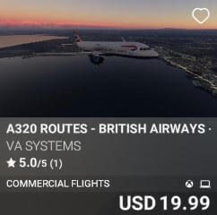 A320 Routes – British Airways – Vol 2 by VA SYSTEMS. USD $19.99