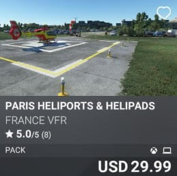 PARIS Heliports & Helipads by France VFR. USD $29.99