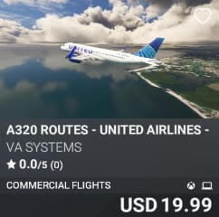 A320 Routes – United Airlines – Vol 4 by VA SYSTEMS. USD $19.99