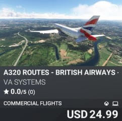 A320 Routes – British Airways – Vol 8 by VA SYSTEMS. USD $24.99