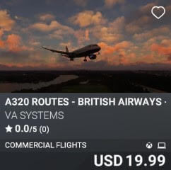 A320 Routes – British Airways – Vol 9 by VA SYSTEMS. USD $19.99
