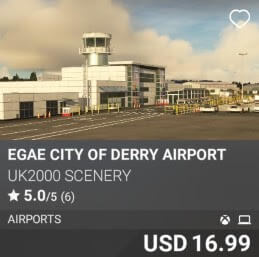 EGAE City Of Derry Airport by UK2000 Scenery. USD $16.99
