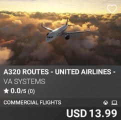 A320 Routes – United Airlines – Vol 2 by VA SYSTEMS. USD $13.99