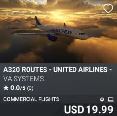 A320 Routes – United Airlines – Vol 3 by VA SYSTEMS. USD $19.99