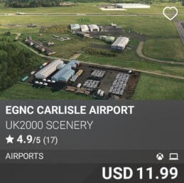 EGNC Carlisle Airport by UK2000 Scenery. USD $11.99