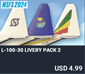 L-100-30 Livery Pack 2 by Captain Sim. USD $4.99