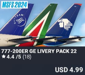 777-200ER GE Livery Pack 22 by Captain Sim. USD $4.99