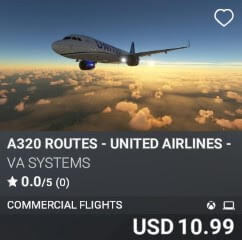 A320 Routes – United Airlines – Vol 6 by VA SYSTEMS. USD $10.99