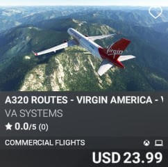 A320 Routes – Virgin America – Vol 3 by VA SYSTEMS. USD $23.99