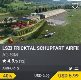 LSZI Fricktal Schupfart Airfield by AG Sim. USD $9.99 (on sale for 5.99)