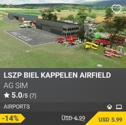 LSZP Biel Kappelen Airfield by AG Sim. USD $6.99 (on sale for 5.99)