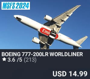 Boeing 777-200LR Worldliner by Captain Sim. USD $14.99