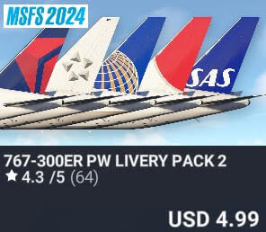 767-300ER PW Livery Pack 2 by Captain Sim. USD $4.99