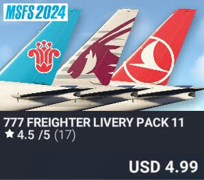 777 Freighter Livery Pack 11 by Captain Sim. USD $4.99
