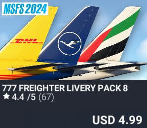 777 Freighter Livery Pack 8 by Captain Sim. USD $4.99