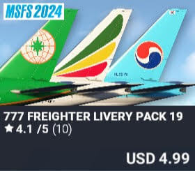 777 Freighter Livery Pack 19 by Captain Sim. USD $4.99