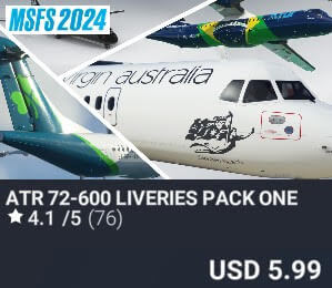 ATR 72-600 Liveries Pack One by FSoares. USD $5.99