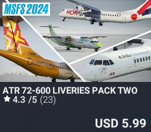 ATR 72-600 Liveries Pack Two by FSoares. USD $5.99