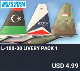 L-100-30 Livery Pack 1 by Captain Sim. USD $4.99
