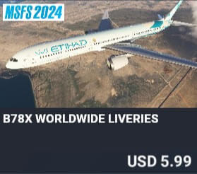 B78X Worldwide Liveries by 4Simmers. USD $5.99