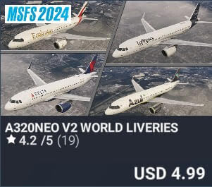 A320NEO V2 WORLD LIVERIES by 2PILOT. USD $4.99