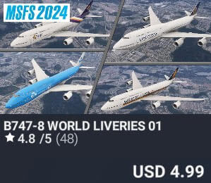 B747-8 WORLD LIVERIES 01 by 2PILOT. USD $4.99