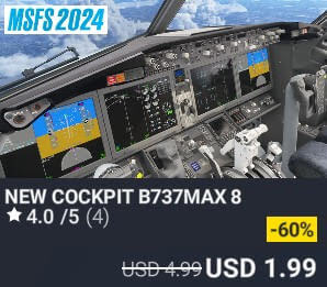 NEW COCKPIT B737MAX 8 by 2PILOT. USD $4.99 (on sale for 1.99)