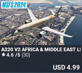 A320 v2 Africa & Middle East Liveries by 4Simmers. USD $4.99
