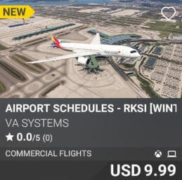 Airport Schedules - RKSI [Winter 2024] by VA SYSTEMS. USD $9.99