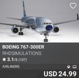 Boeing 767-300ER by RHDSimulations. USD $24.99