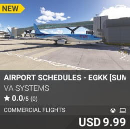 Airport Schedules - EGKK [Summer 2025] by VA SYSTEMS. USD $9.99