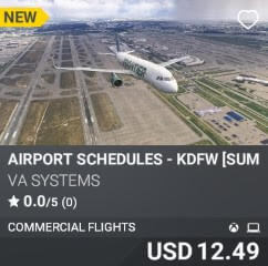 Airport Schedules - KDFW [Summer 2025] by VA SYSTEMS. USD $12.49