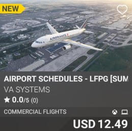 Airport Schedules - LFPG [Summer 2025] by VA SYSTEMS. USD $12.49