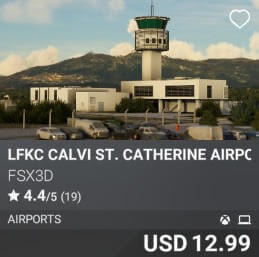 LFKC Calvi St. Catherine Airport by FSX3D. USD $12.99