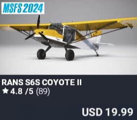Rans S6S Coyote II by FlyBoySim. USD $19.99