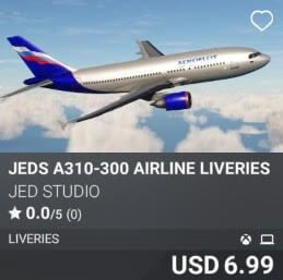 JEDS A310-300 Airline Liveries by JED Studio. USD $6.99