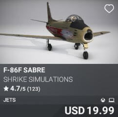 F-86F Sabre by Shrike Simulations. USD $19.99