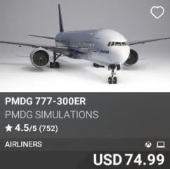 PMDG 777-300ER by PMDG Simulations. USD $74.99