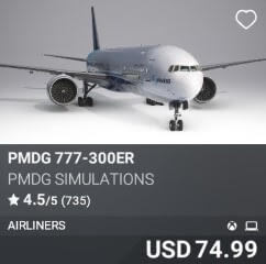 PMDG 777-300ER by PMDG Simulations. USD $74.99