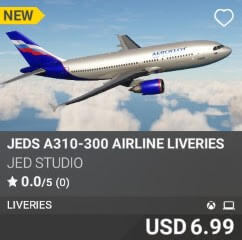 JEDS A310-300 Airline Liveries by JED Studio. USD $6.99