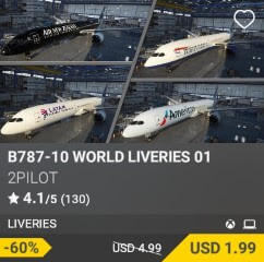 B787-10 WORLD LIVERIES 01 by 2PILOT. USD $4.99 (on sale for 1.99)