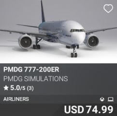 PMDG 777-200ER by PMDG Simulations. USD $74.99